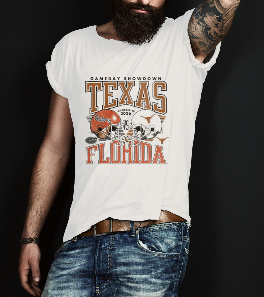 Gameday Showdown Texas Vs Florida October 17 2026 Helmets T-Shirt