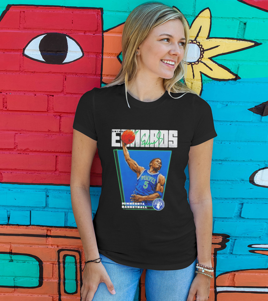 Anthony Edwards Minnesota Basketball Timberwolves Dunking Action T-Shirt