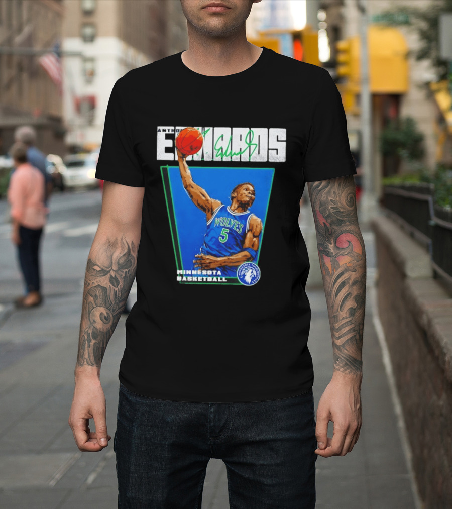 Anthony Edwards Minnesota Basketball Timberwolves Dunking Action T-Shirt