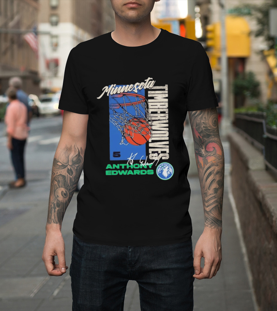 Minnesota Timberwolves Anthony Edwards 5 Basketball Team T-Shirt