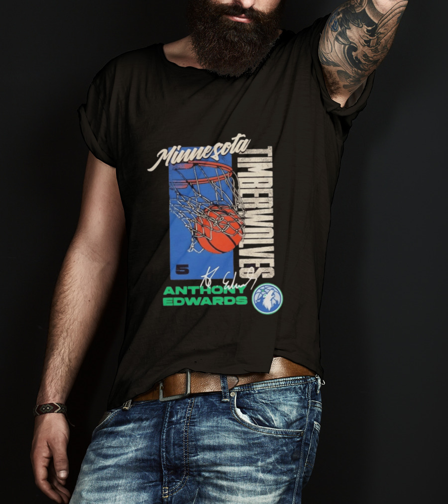 Minnesota Timberwolves Anthony Edwards 5 Basketball Team T-Shirt