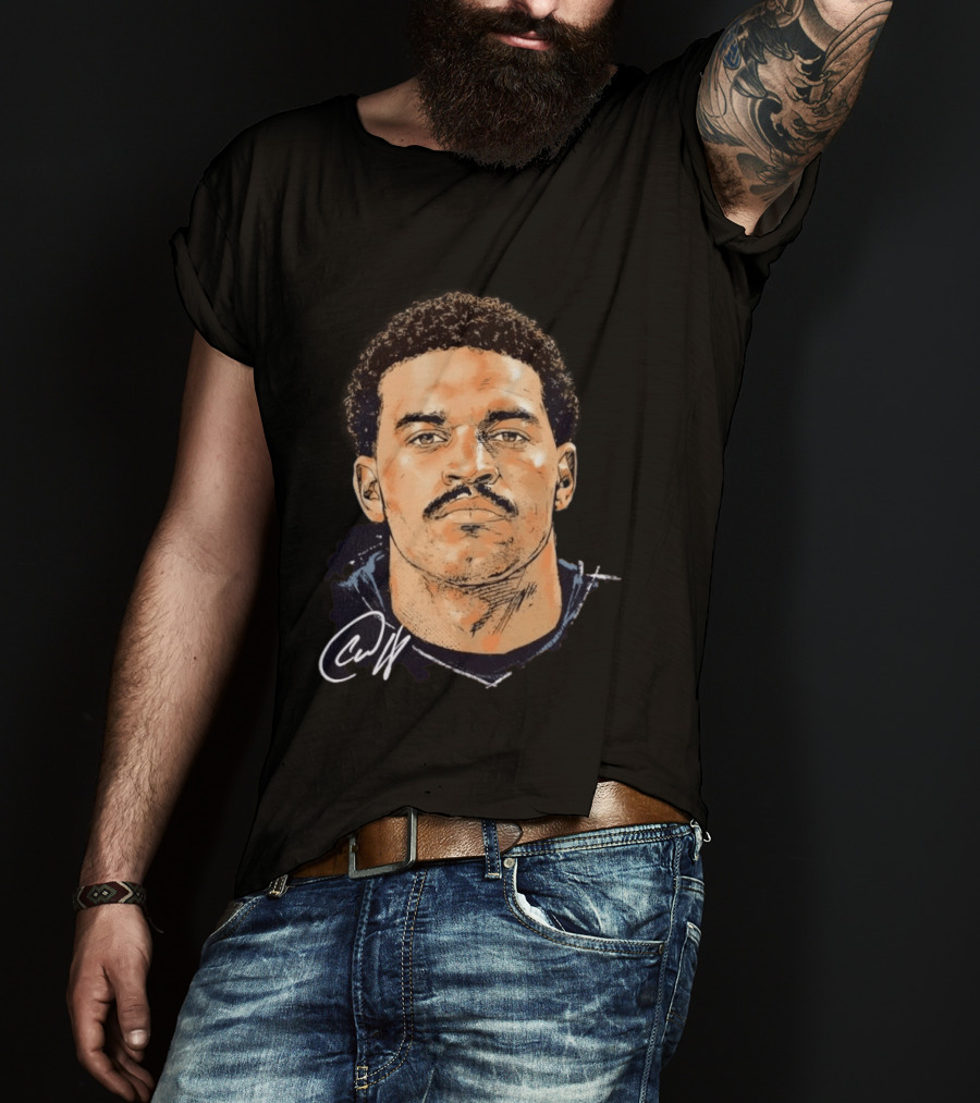 Caleb Williams Chicago Bears Football Retro Mustache T-Shirt