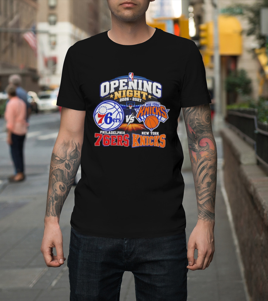 Philadelphia 76ers Vs New York Knicks NBA Opening Night 2026 2027 Matchup Event Highlights T-Shirt