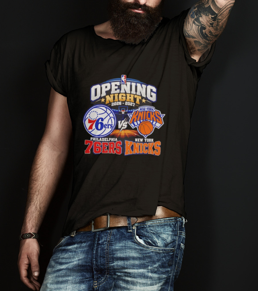 Philadelphia 76ers Vs New York Knicks NBA Opening Night 2026 2027 Matchup Event Highlights T-Shirt