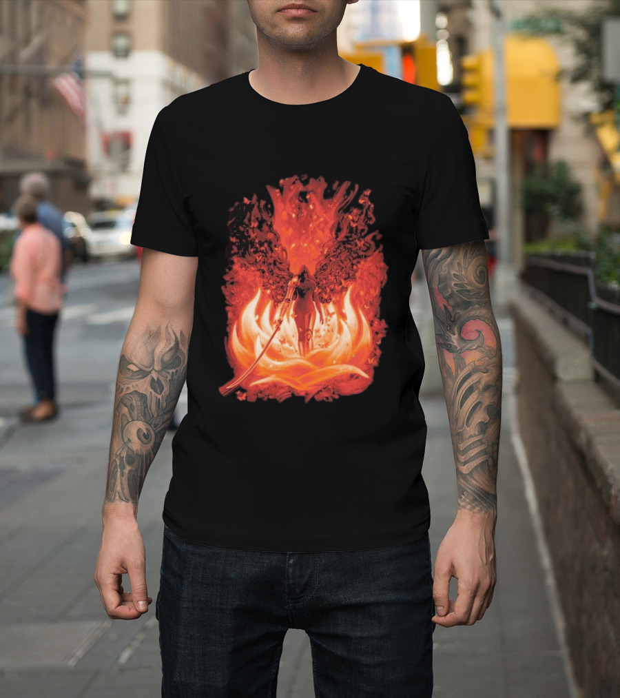 Elden Ring Scarlet Bloom Sword Woman Fiery Flower T-Shirt