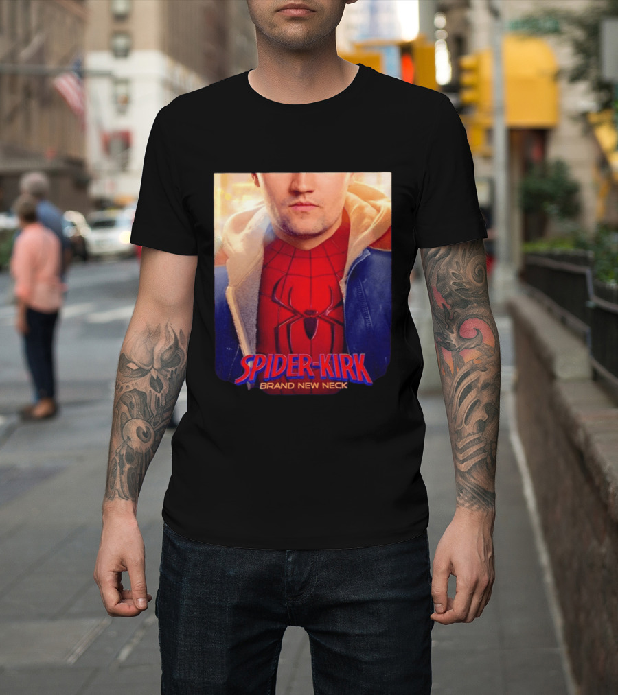 Spider Kirk Brand New Neck Spider Man X Charlie Kirk T-Shirt