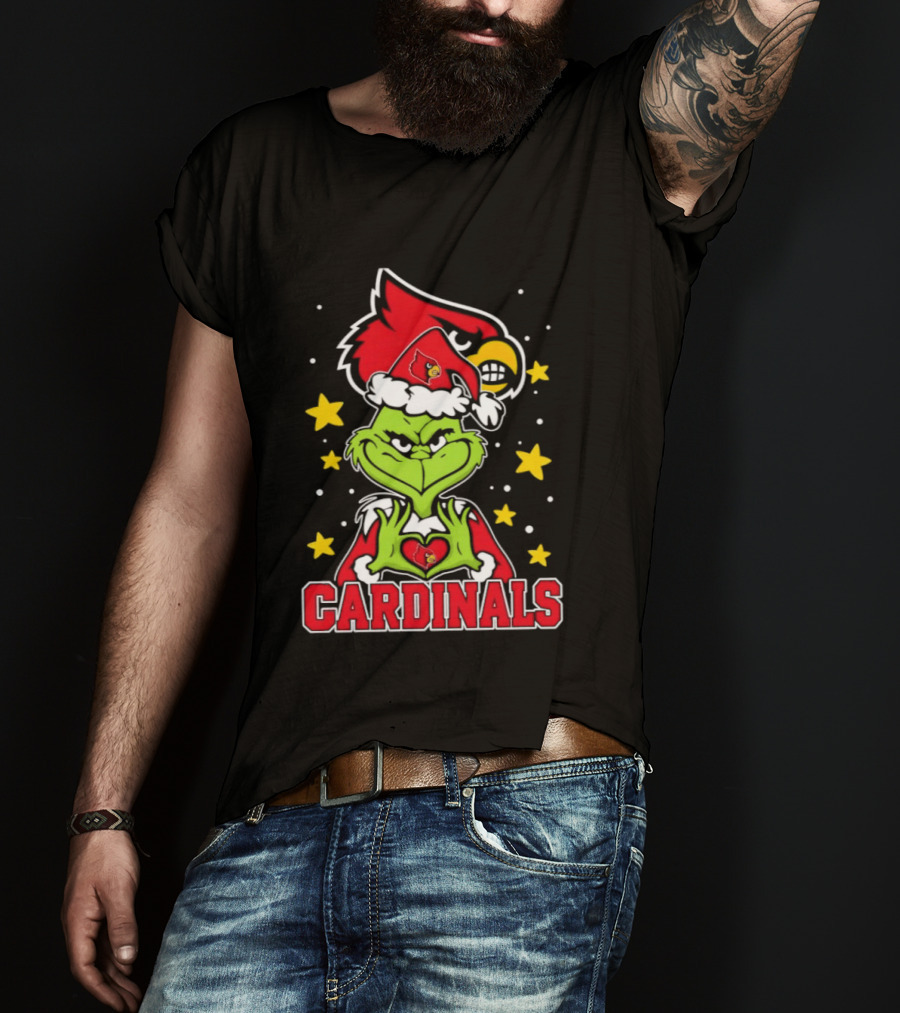 Louisville Cardinals Christmas Grinch Holiday Spirit T-Shirt