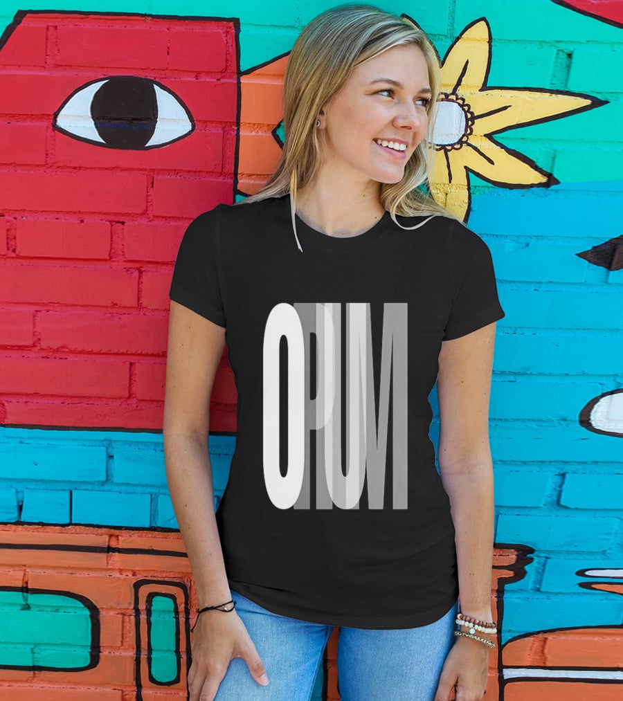 Opium Store Opium 00 Bold Text Optical Illusion T-Shirt