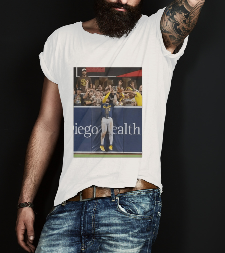 Milwaukee Brewers Garrett Mitchell Incredible Game Saving Catch Padres Fans T-Shirt