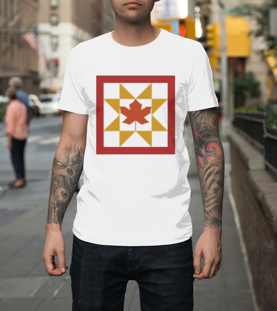 Kentucky Fall Quilt Maple Leaf Star Patchwork T-Shirt