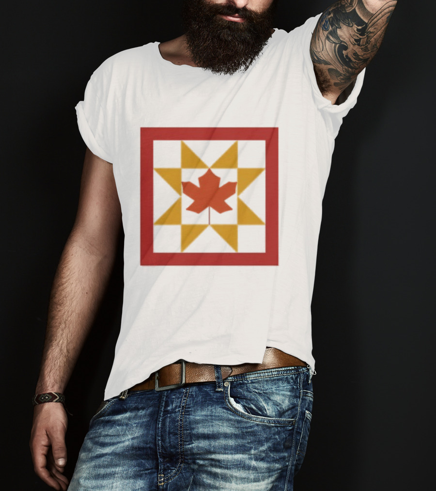 Kentucky Fall Quilt Maple Leaf Star Patchwork T-Shirt