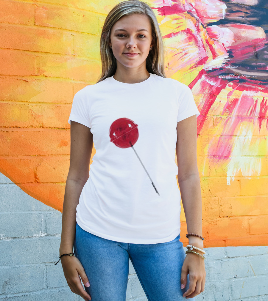 Twojeys Lollipop White Red Candy Stick T-Shirt