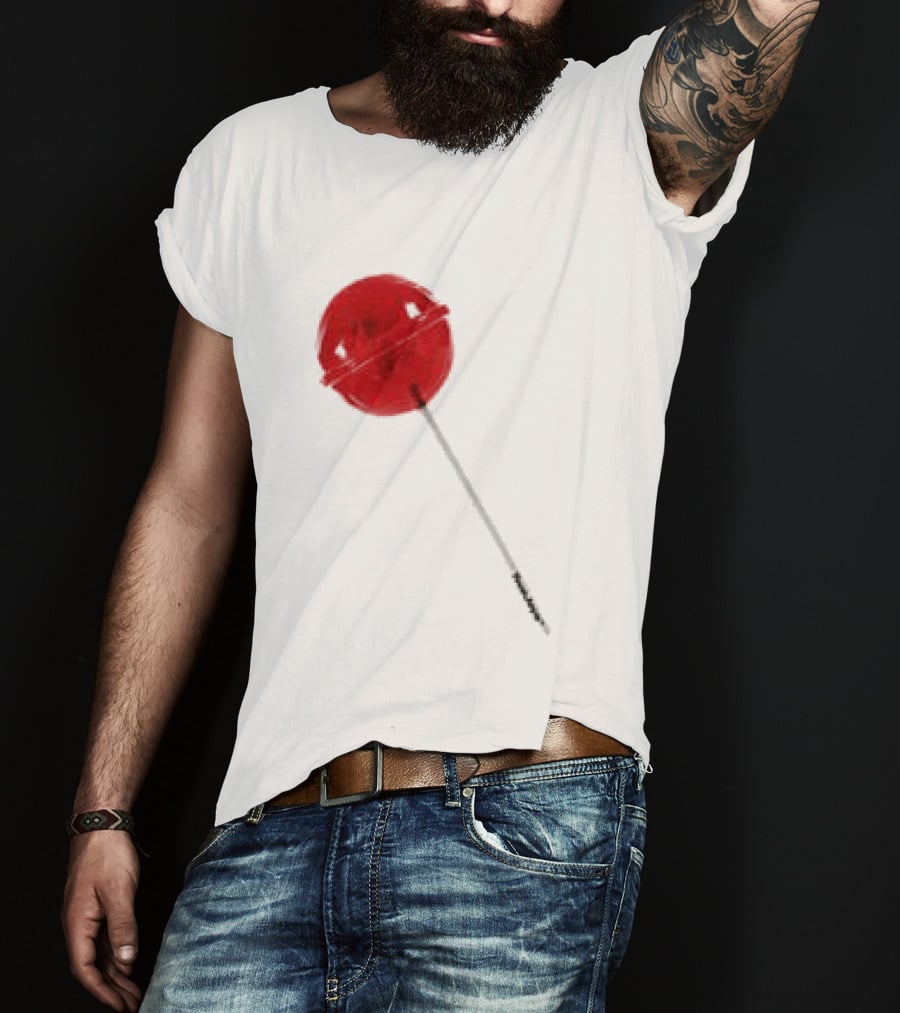 Twojeys Lollipop White Red Candy Stick T-Shirt