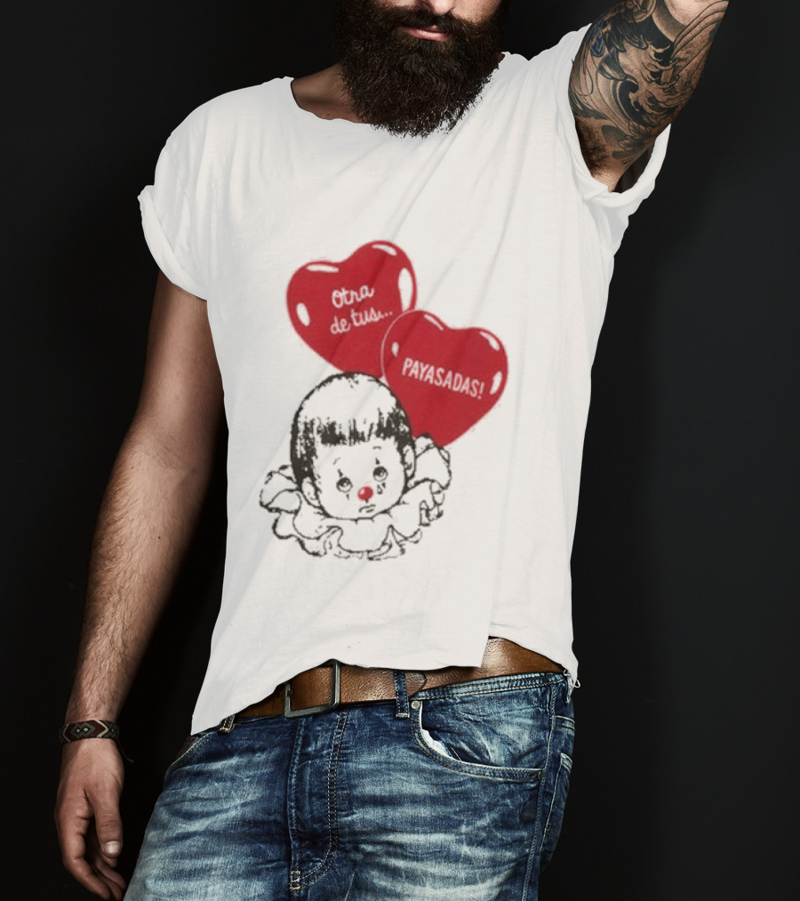Willy Chavarria Payasadas Red Heart Balloons And Child Clown T-Shirt