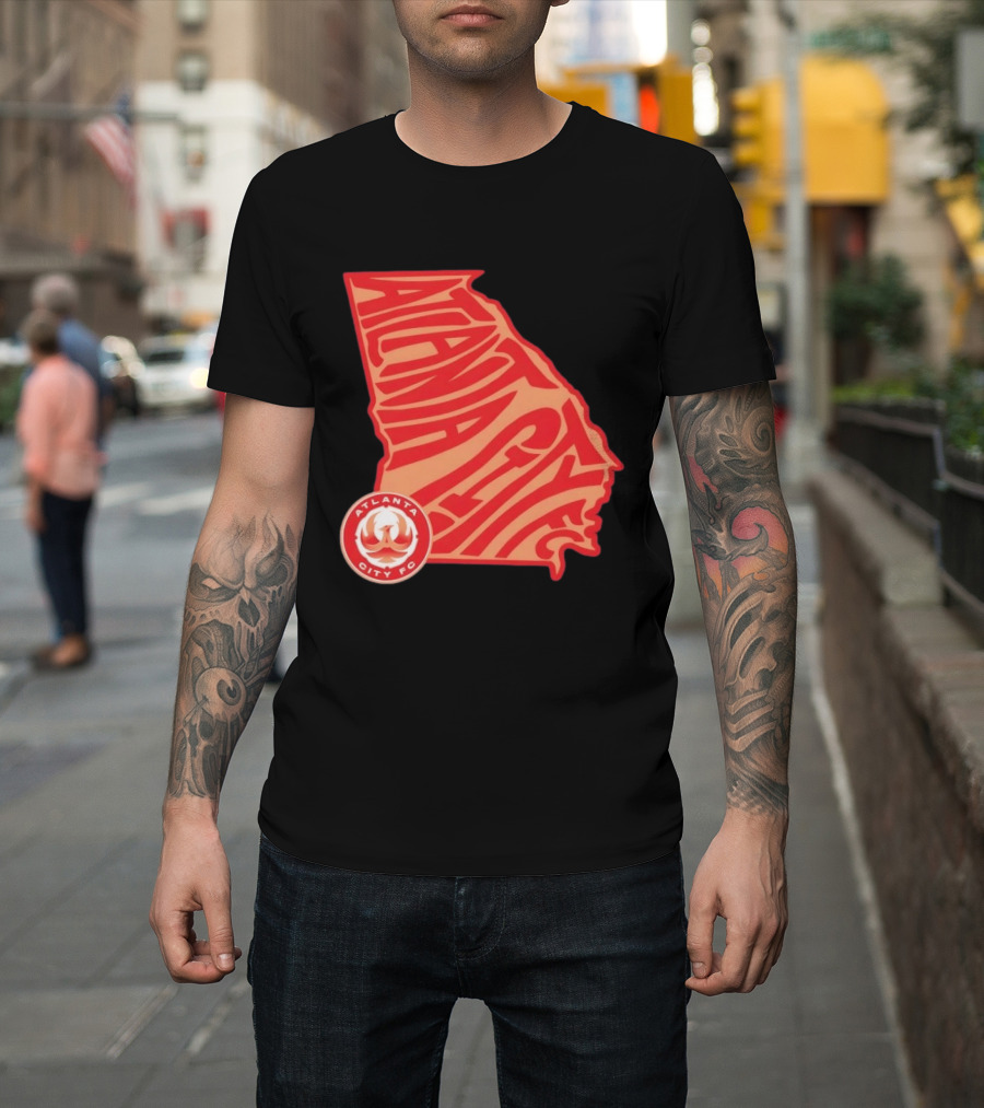 Atlanta City FC Groovy Team State Map Ensemble T-Shirt