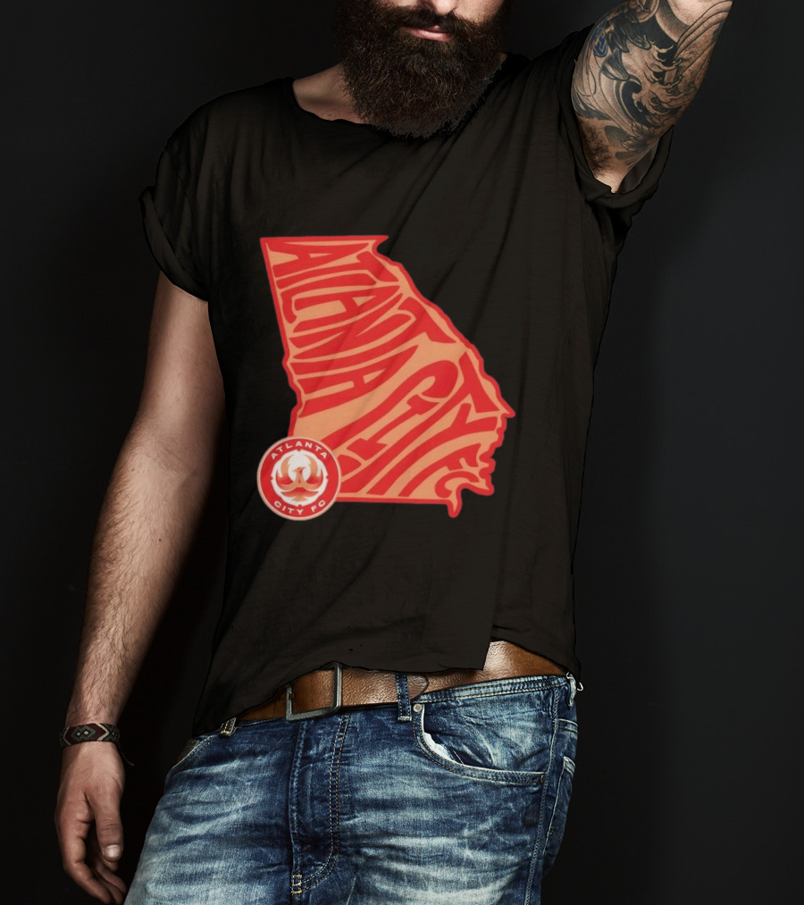 Atlanta City FC Groovy Team State Map Ensemble T-Shirt