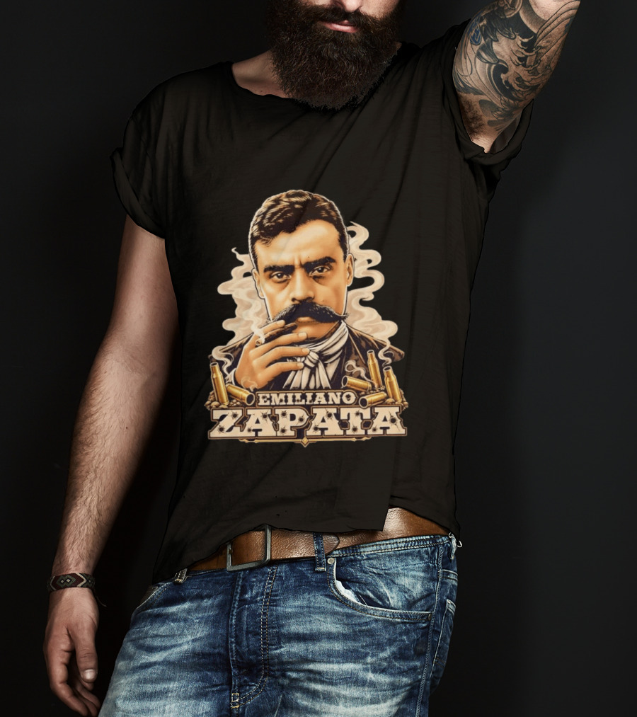Emiliano Zapata Mexican Revolution Smoking Gun T-Shirt
