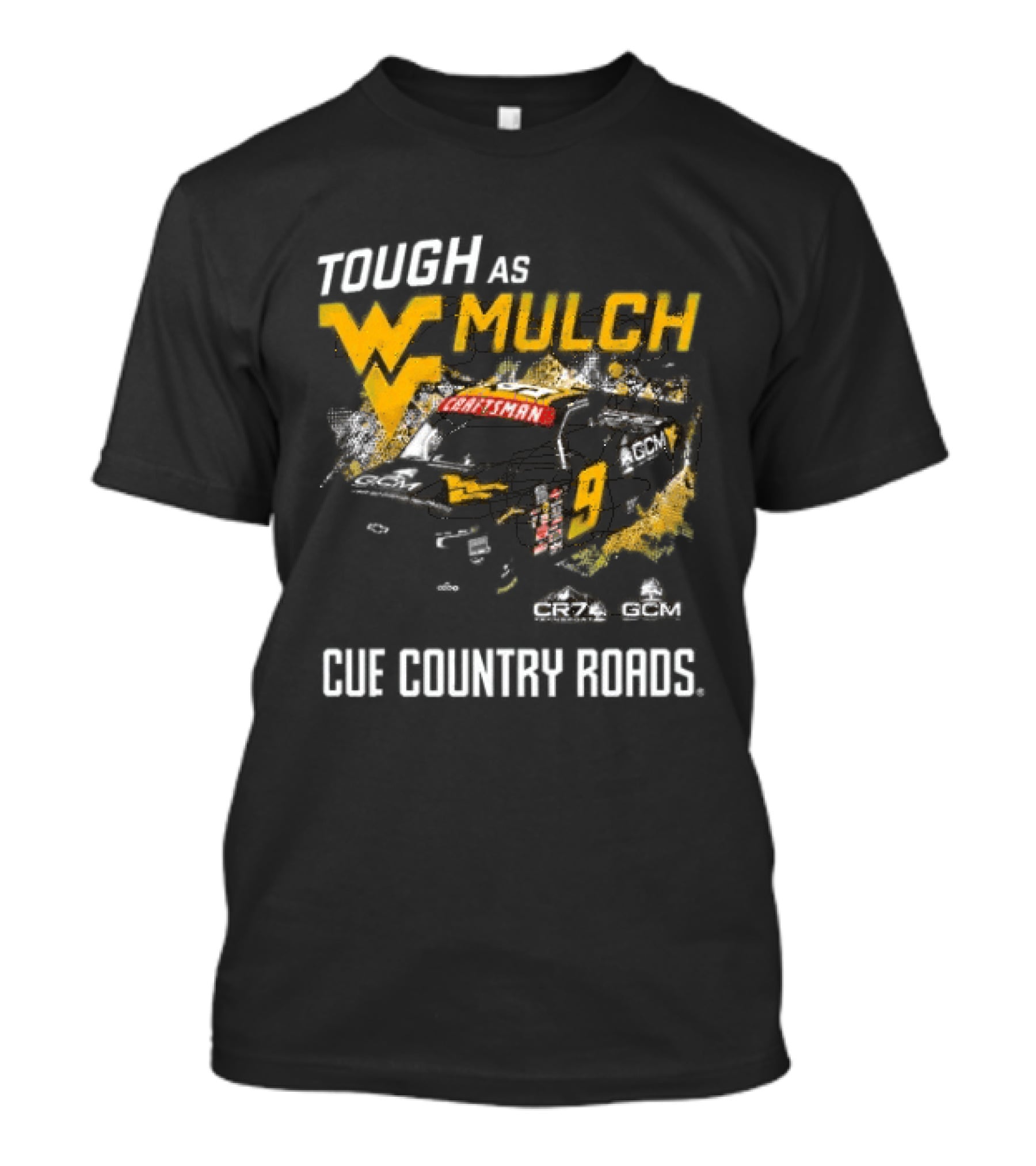 Grant Enfinger Tough As Mulch West Virginia Mountaineers CR7 GCM Cue Country Roads T-Shirt