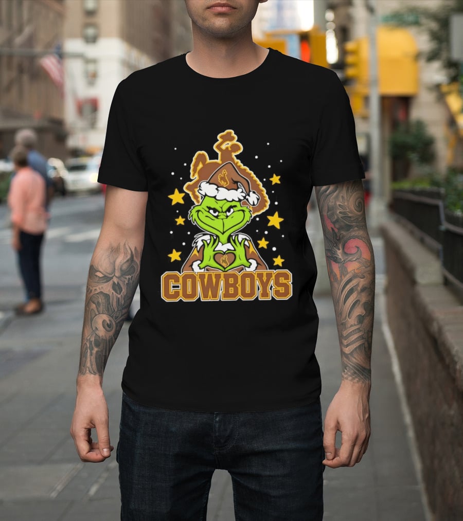 Grinch Cowboys Christmas Wyoming College Football T-Shirt
