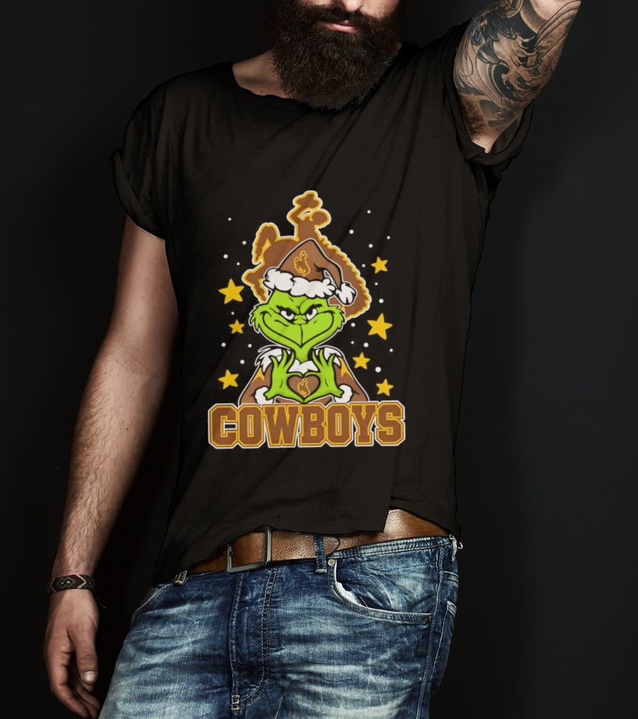 Grinch Cowboys Christmas Wyoming College Football T-Shirt