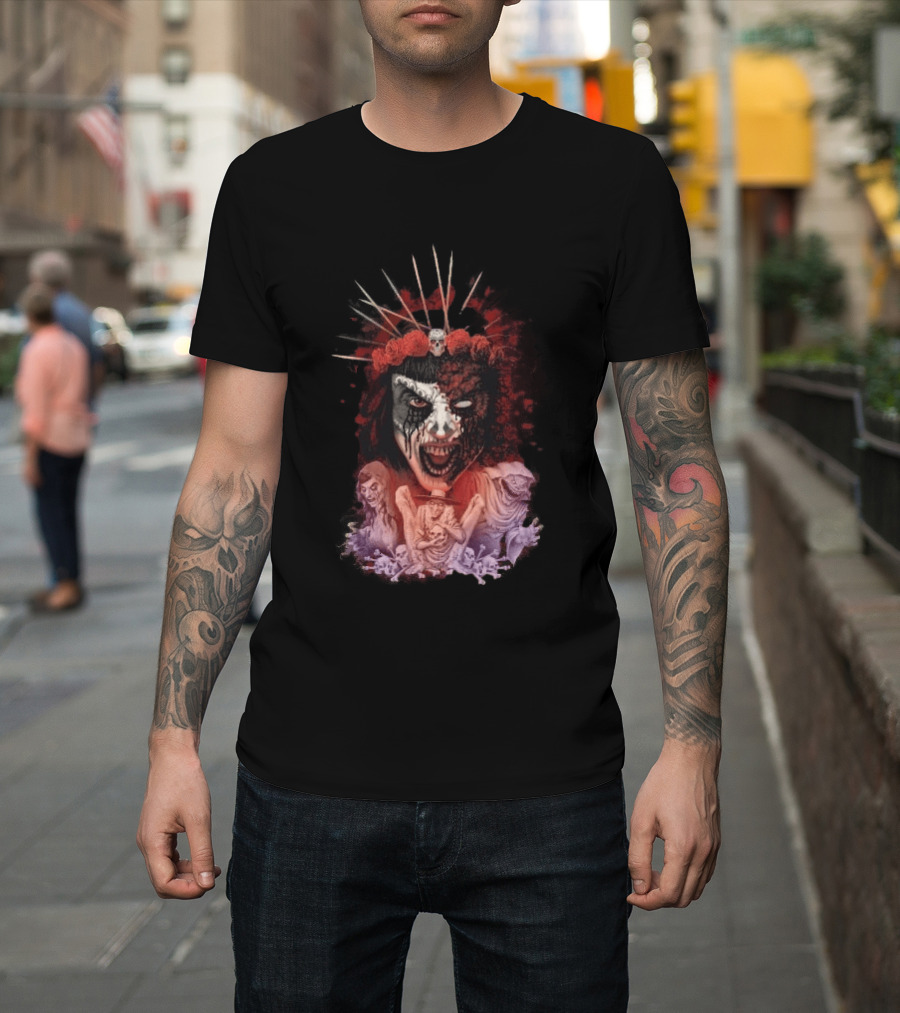 Universal Halloween Horror Nights 2026 Masked Horror Queen And Ghoulish Figures T-Shirt