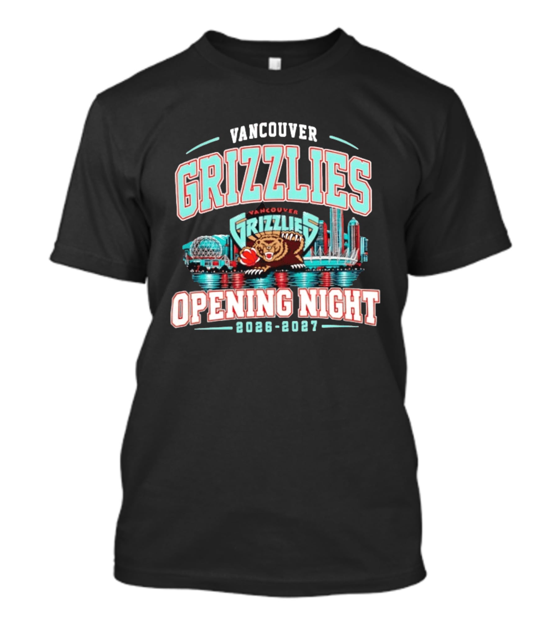 Vancouver Grizzlies Opening Night 2026 2027 City Skyline T-Shirt