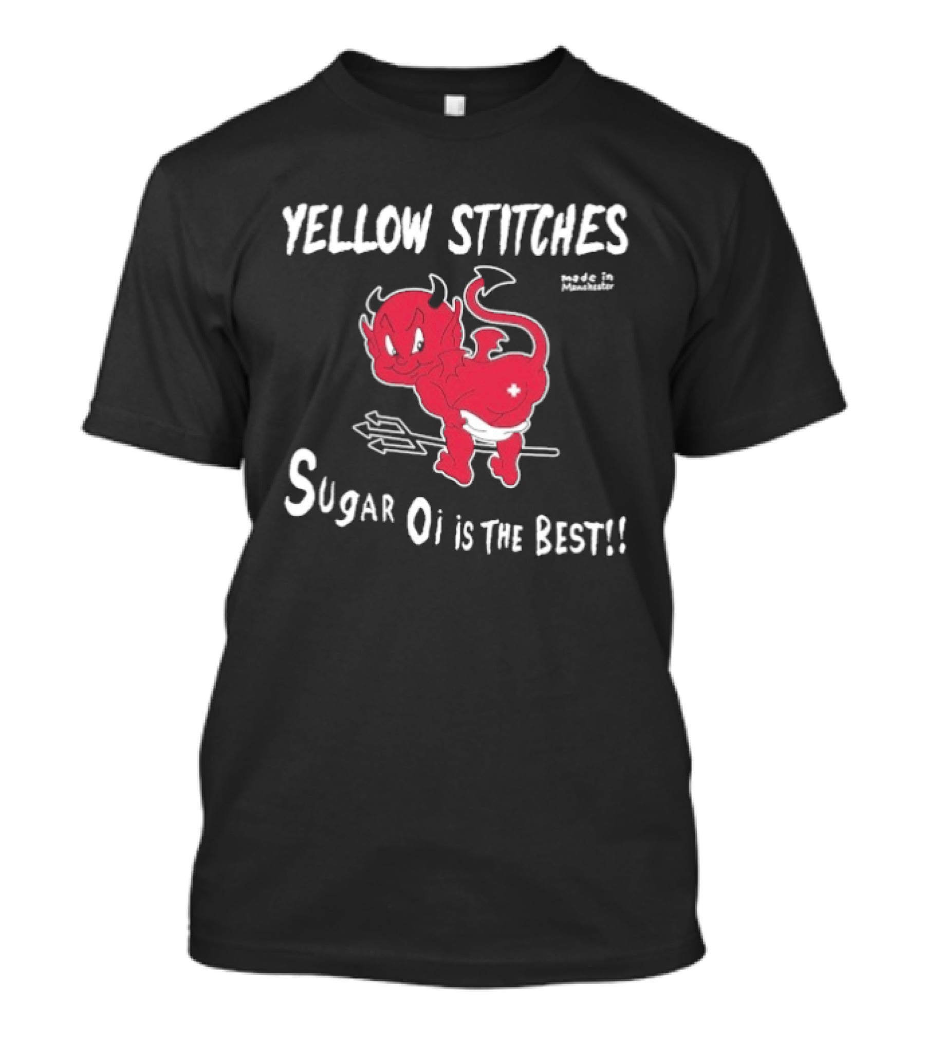 Yellow Stitches Sugar Oi Is The Best Devil T-Shirt