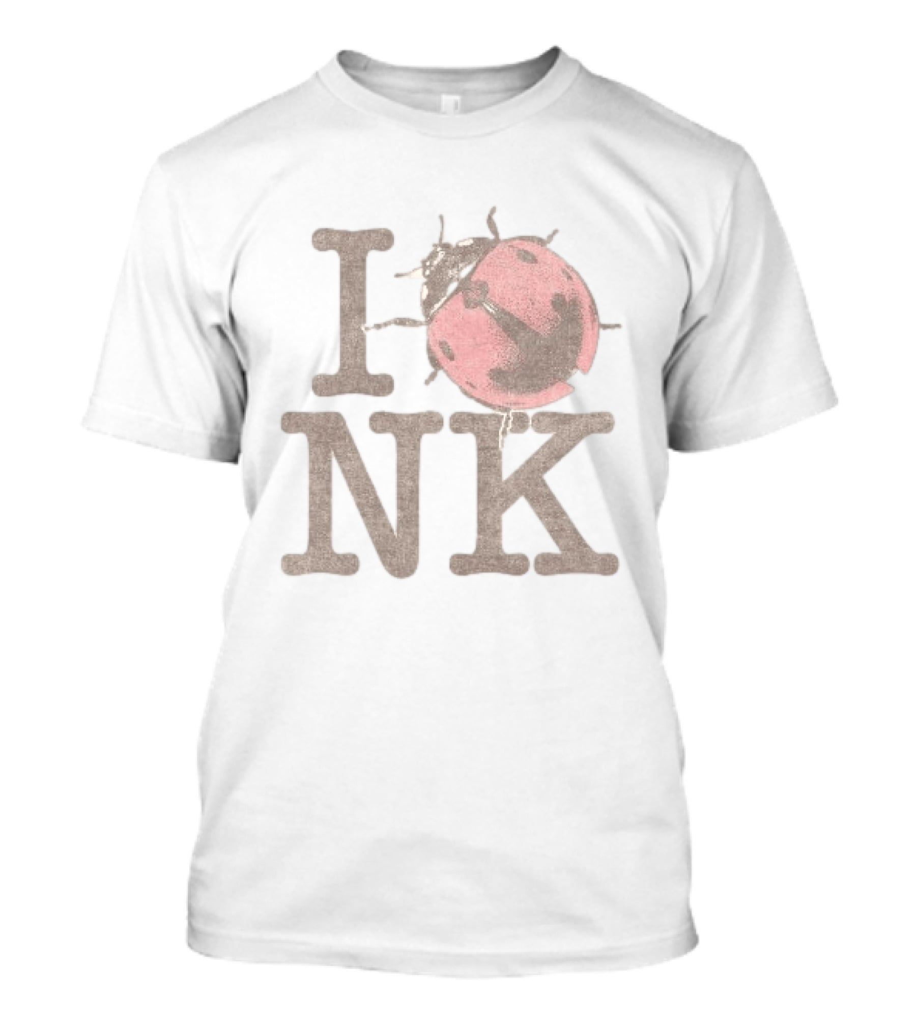 Noah Kahan Store I Love NK Pink Ladybug T-Shirt