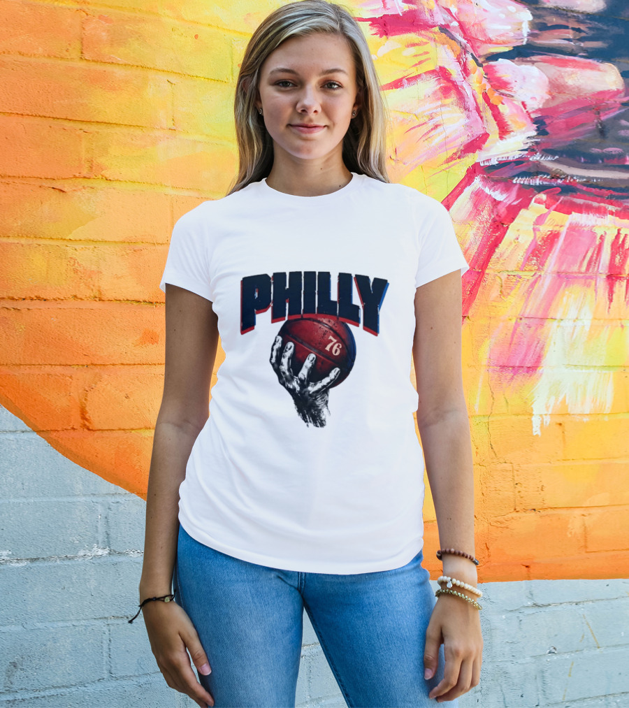 Philly Basketball 76 Hand T-Shirt