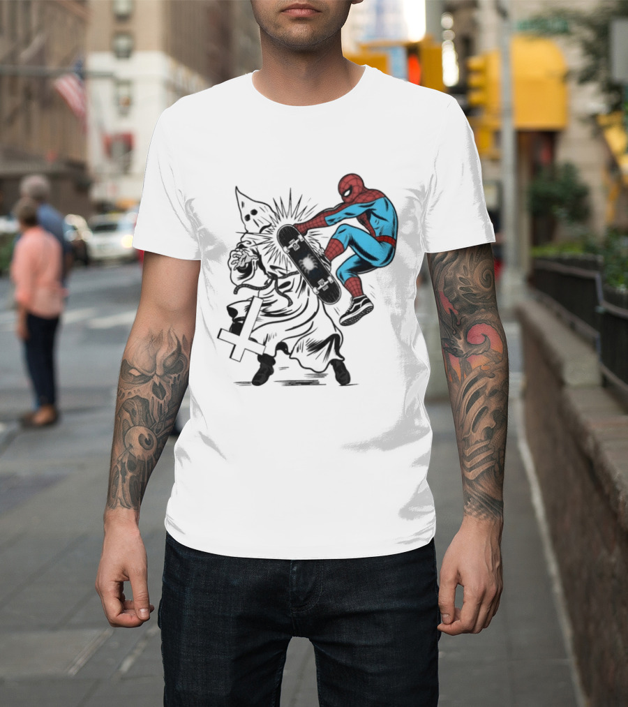 Spider Man Anti Racism Skateboard Pop Culture T-Shirt