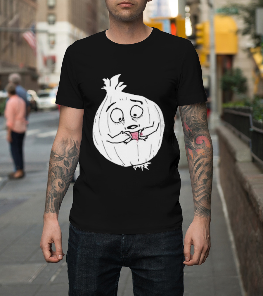 Garlic Shrinkage Funny Cartoon Onion T-Shirt
