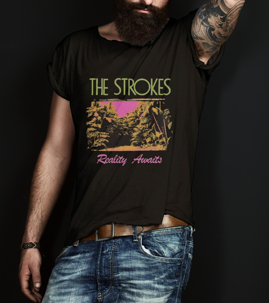 The Strokes Reality Awaits Tour 2026 Mal Pais Tropical Landscape T-Shirt