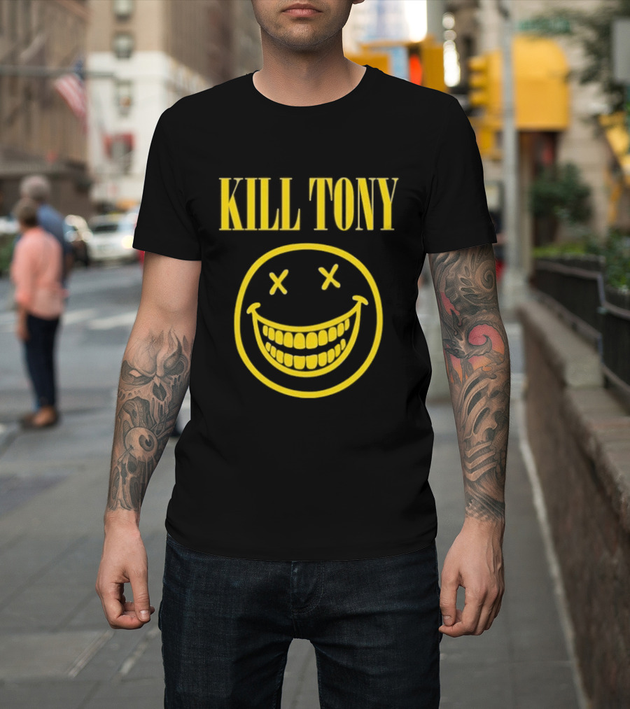 Kill Tony Yellow Smiley Face With Crossed Out Eyes T-Shirt