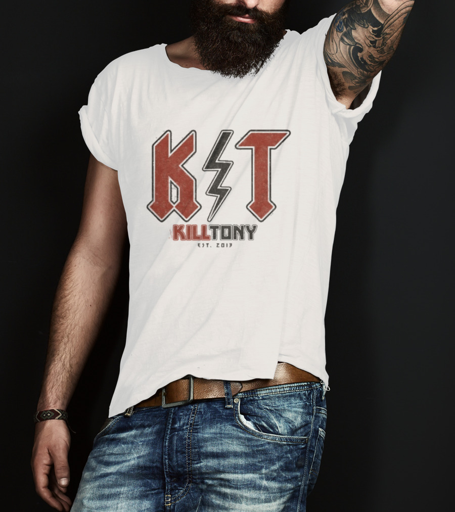 Kill Tony KT Est 2013 Lightning Bolt Logo Red Black T-Shirt
