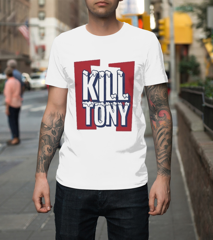 Kill Tony Ice Text Block Style With Red T-Shirt