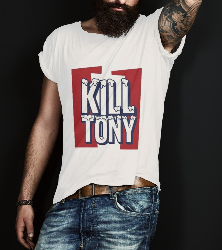 Kill Tony Ice Text Block Style With Red T-Shirt