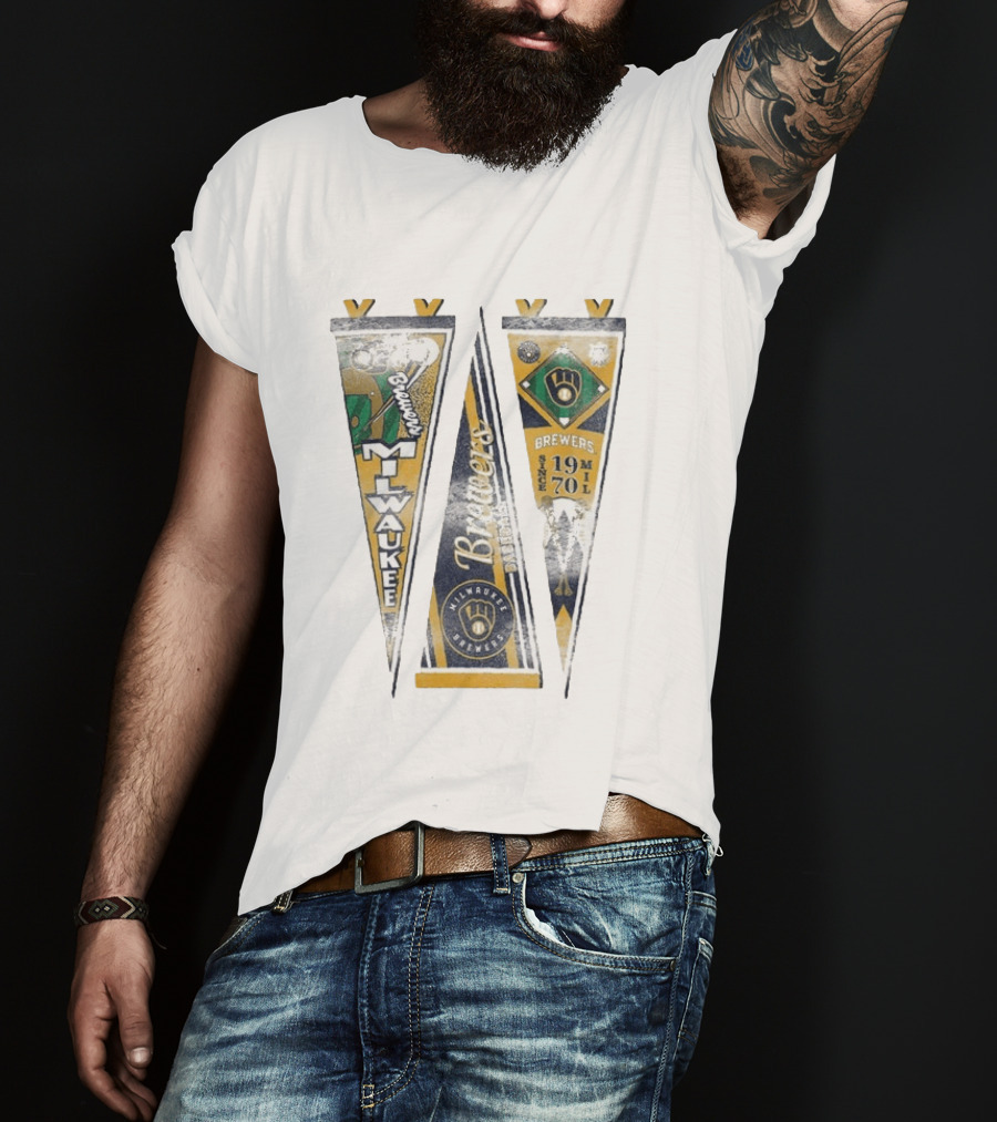 Milwaukee Brewers Pennants Since 1970 Victory Brewers T-Shirt
