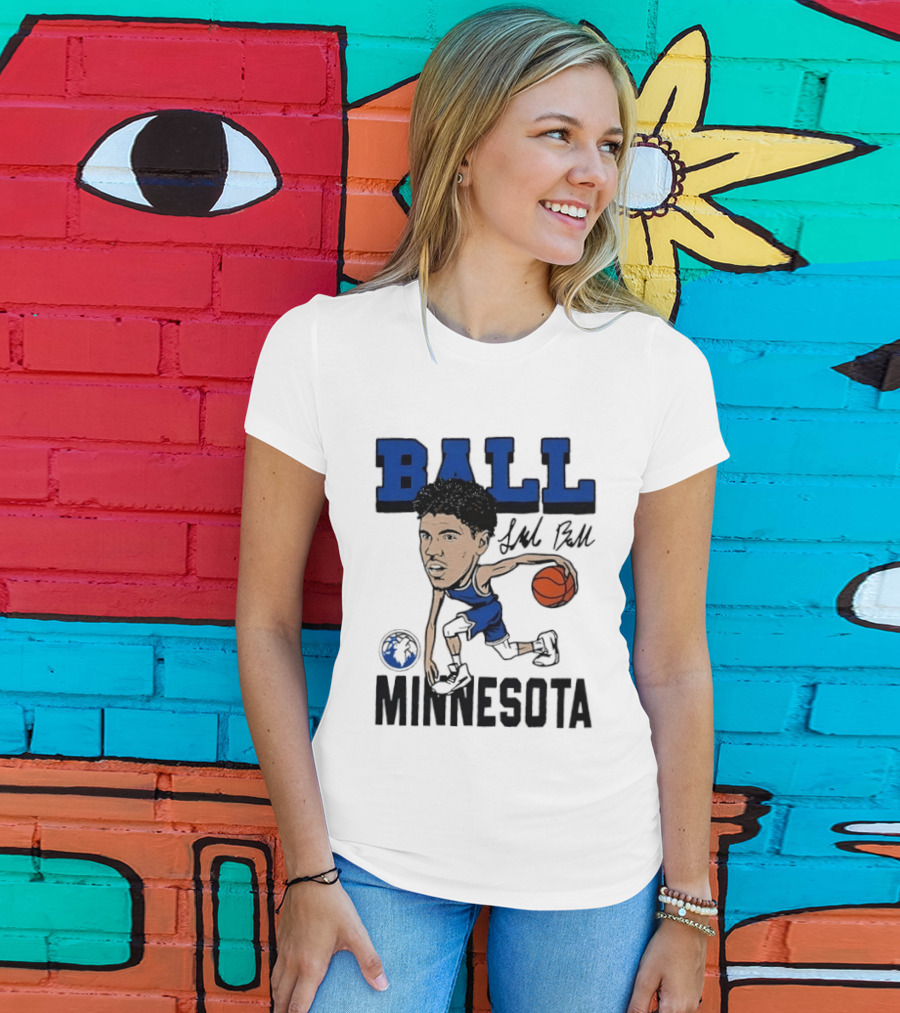 Minnesota Timberwolves LaMelo Ball Basketball Caricature T-Shirt