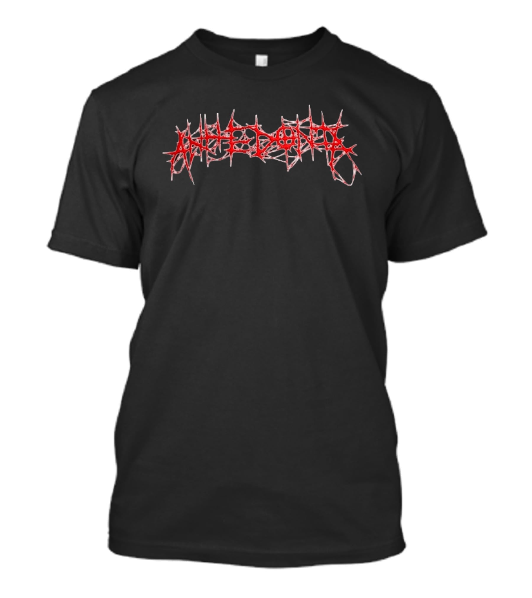 Anhedoniadigital313 Store Anhedonia Brutal Hat Logo Red Spiked T-Shirt