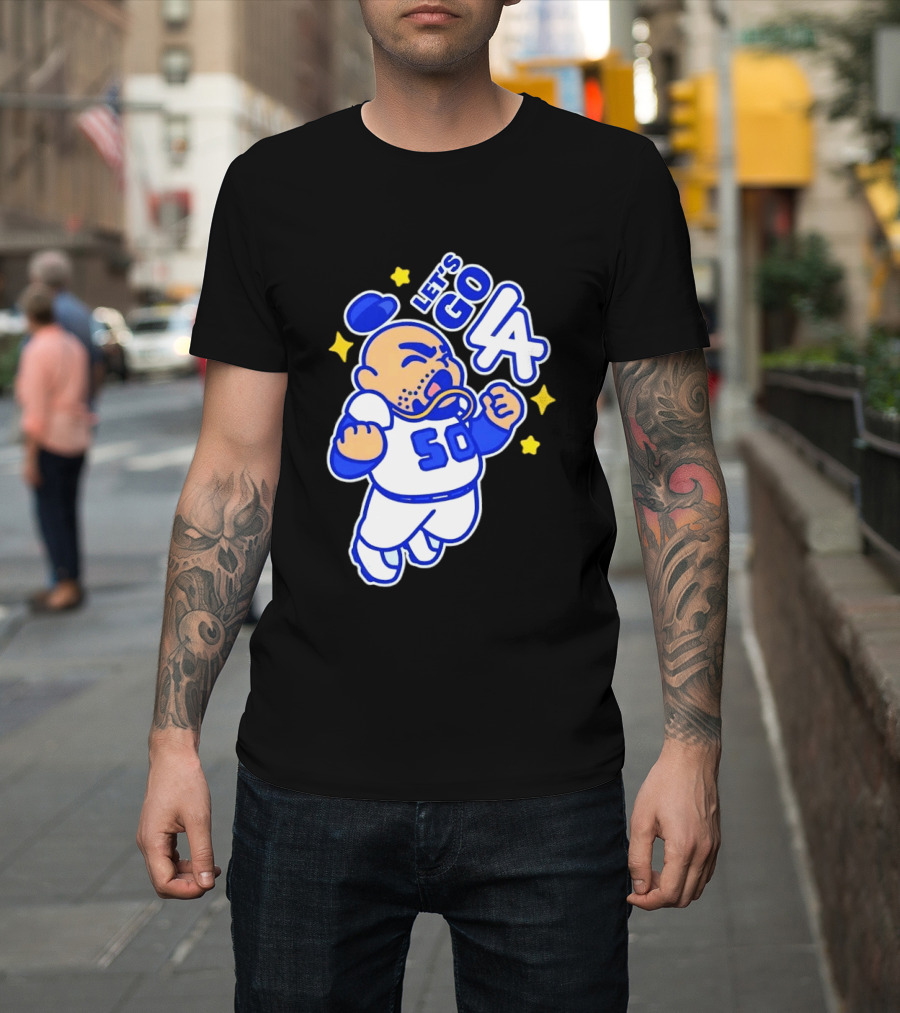Let's Go LA No 50 Baseball Cartoon Player T-Shirt
