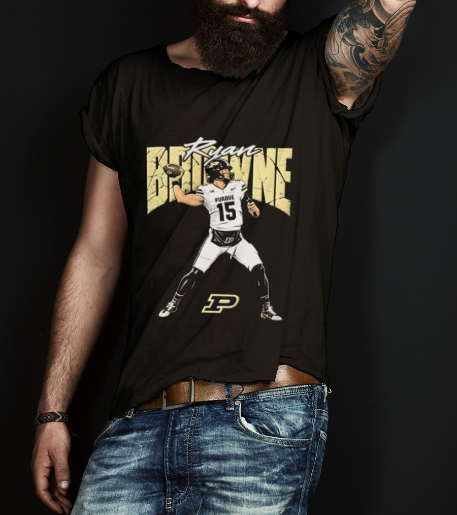 Ryan Browne 15 Purdue Boilermakers Football P T-Shirt