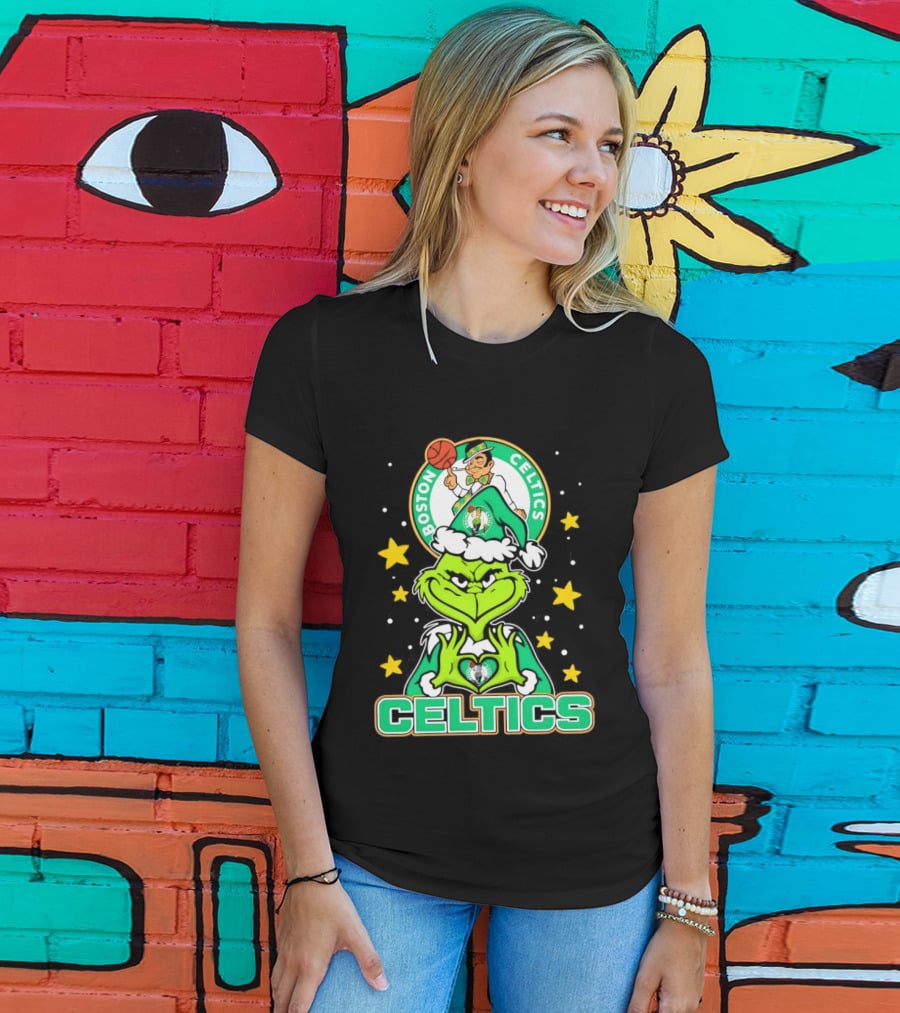 Boston Celtics Christmas The Grinch T-Shirt