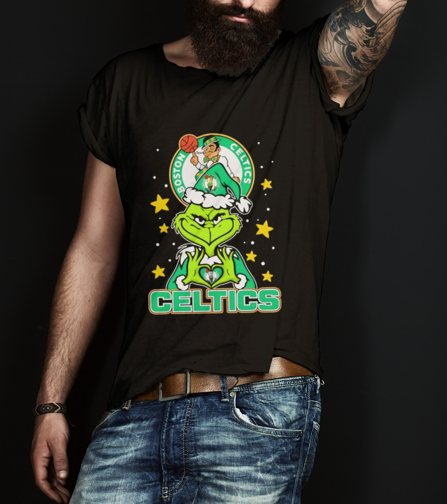 Boston Celtics Christmas The Grinch T-Shirt
