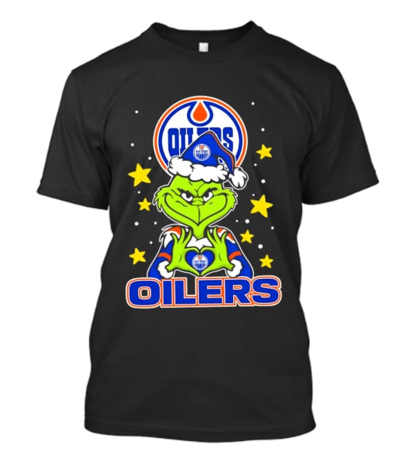 Edmonton Oilers NHL Christmas Grinch Holiday T-Shirt