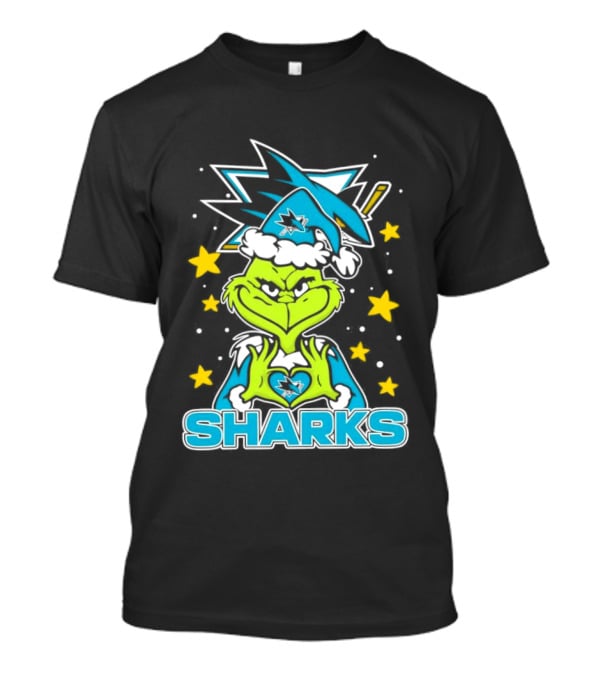 The Grinch San Jose Sharks Christmas NHL Holiday Collaboration T-Shirt