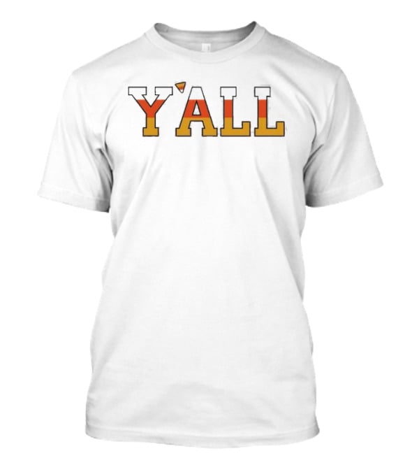 Y'all Candy Corn Gradient Text Halloween T-Shirt