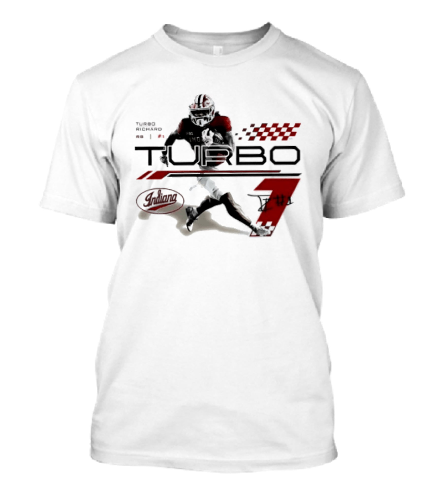 Indiana Hoosiers Turbo Richard Football Graphics Racing T-Shirt