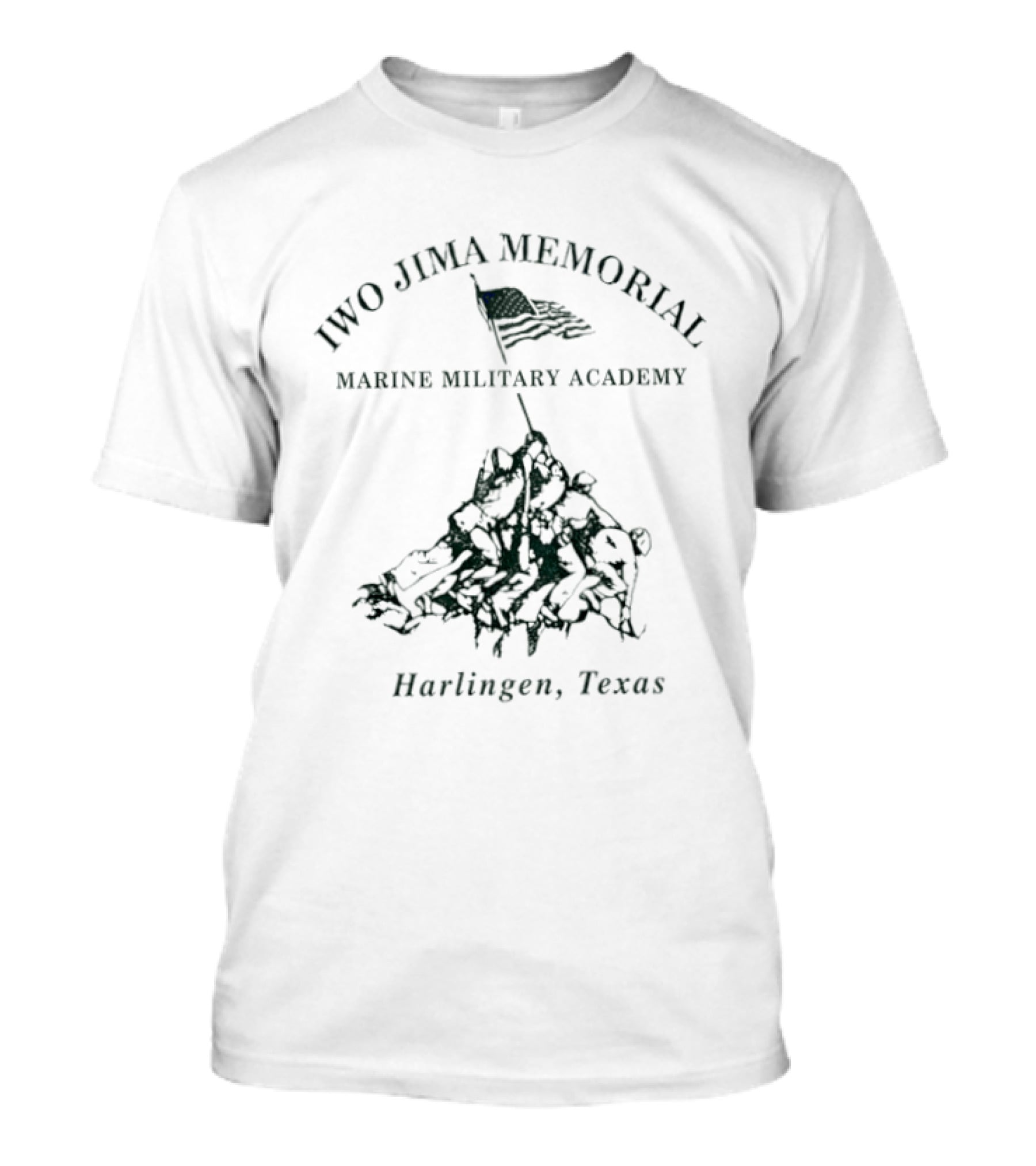 Iwo Jima Memorial Marine Military Academy Harlingen Texas Iconic Flag Raising T-Shirt