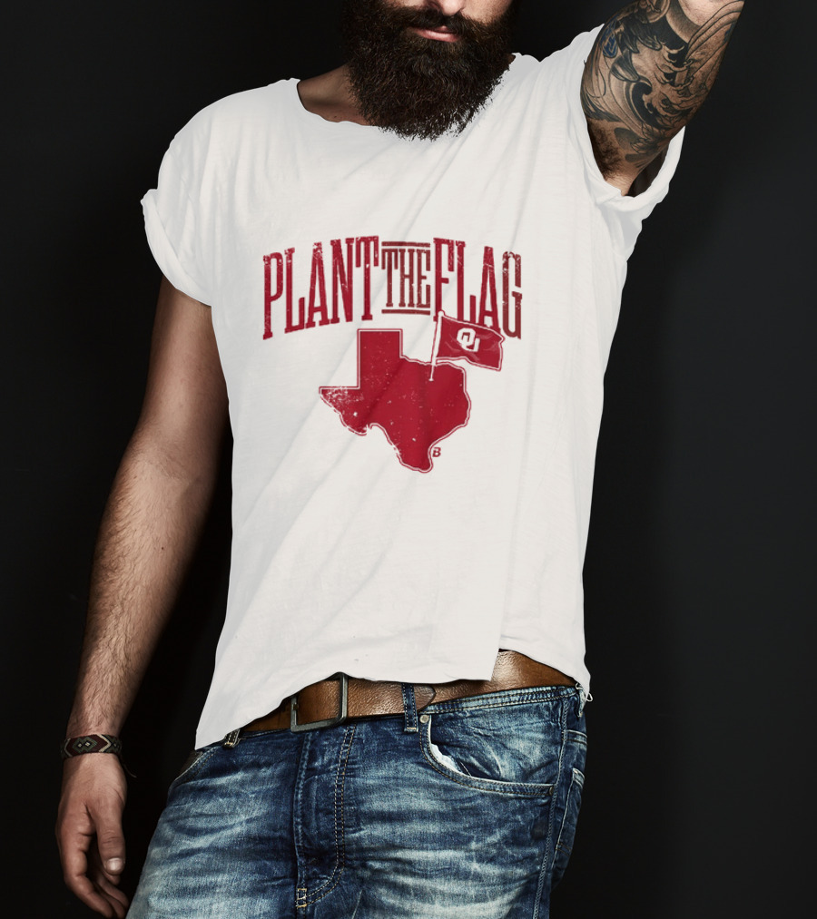 Oklahoma Sooners Football Plant The Flag OU Texas Rivalry T-Shirt
