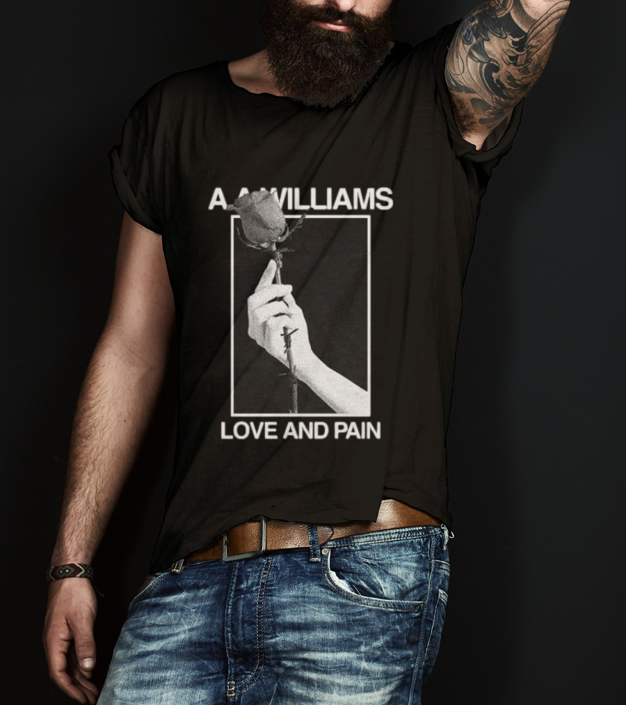 Aawilliams Love And Pain Rose Hand T-Shirt